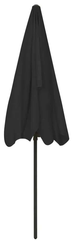 Guarda-sol de praia 200x125 cm preto