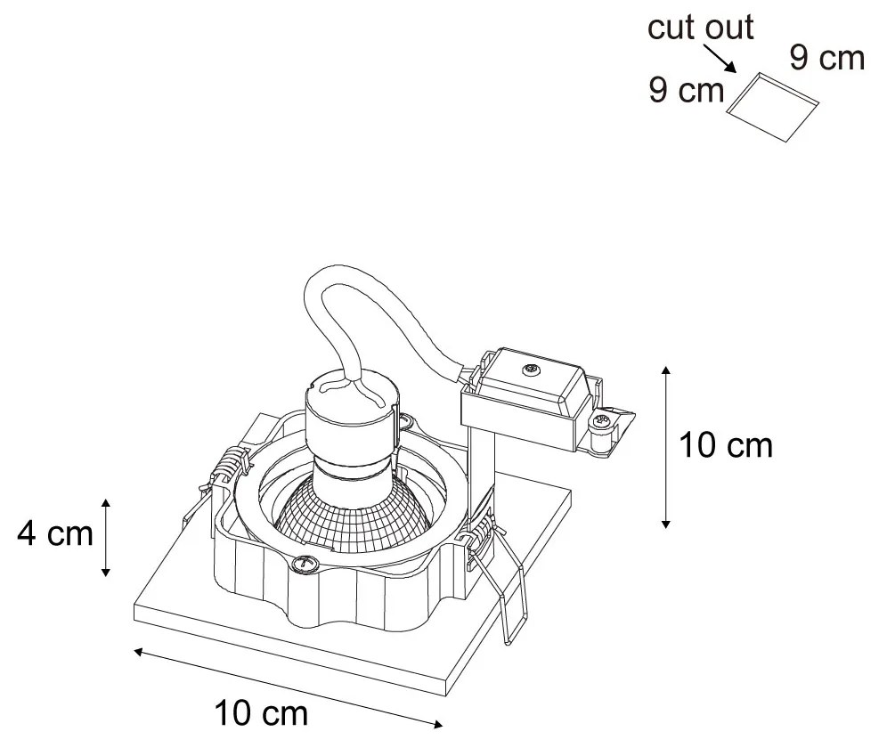 Conjunto de 6 focos embutidos modernos bege GU10 50mm giratórios e inclináveis - Qure