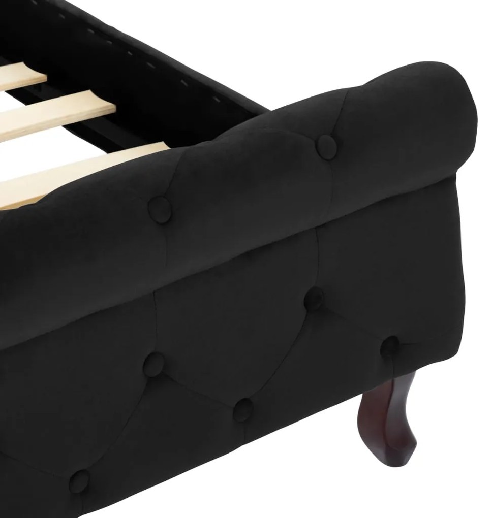 Estrutura de cama 160x200 cm veludo preto