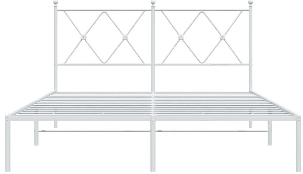 Estrutura de cama com cabeceira 140x190 cm metal branco