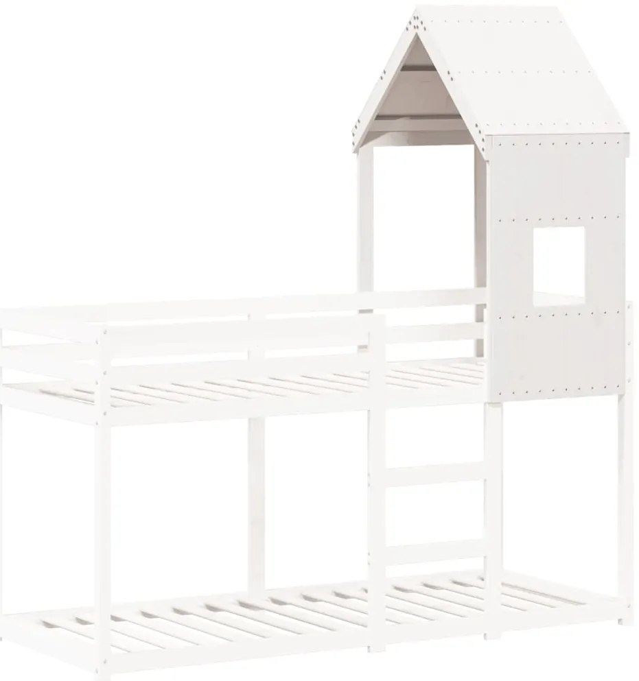 Telhado de cama infantil 60x89x134,5 cm pinho maciço branco