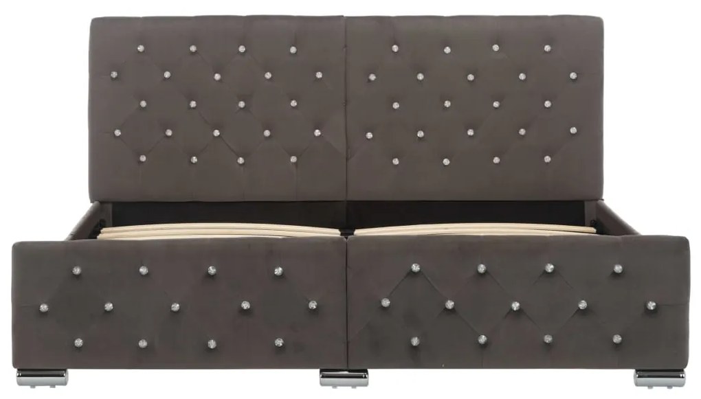 Estrutura de cama 160x200 cm veludo cinzento