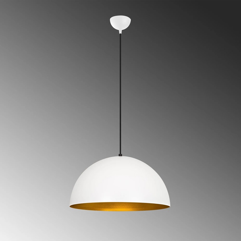 Candeeiro de Teto Sivani – Branco/Dourado – 50 cm x 121 cm