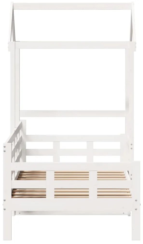 Sofá-cama c/ telhado 90x190 cm madeira de pinho maciça branco