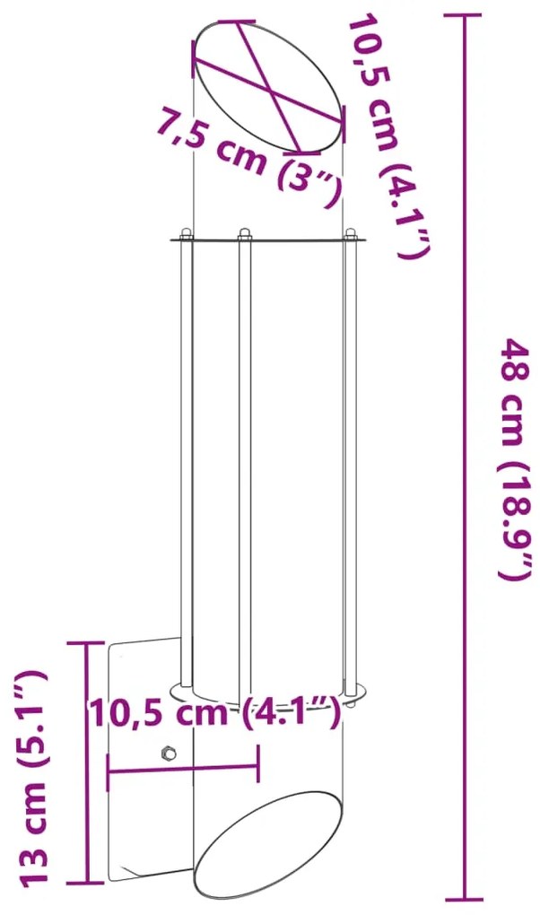 Candeeiros de parede p/ exterior 2 pcs aço inoxidável prateado