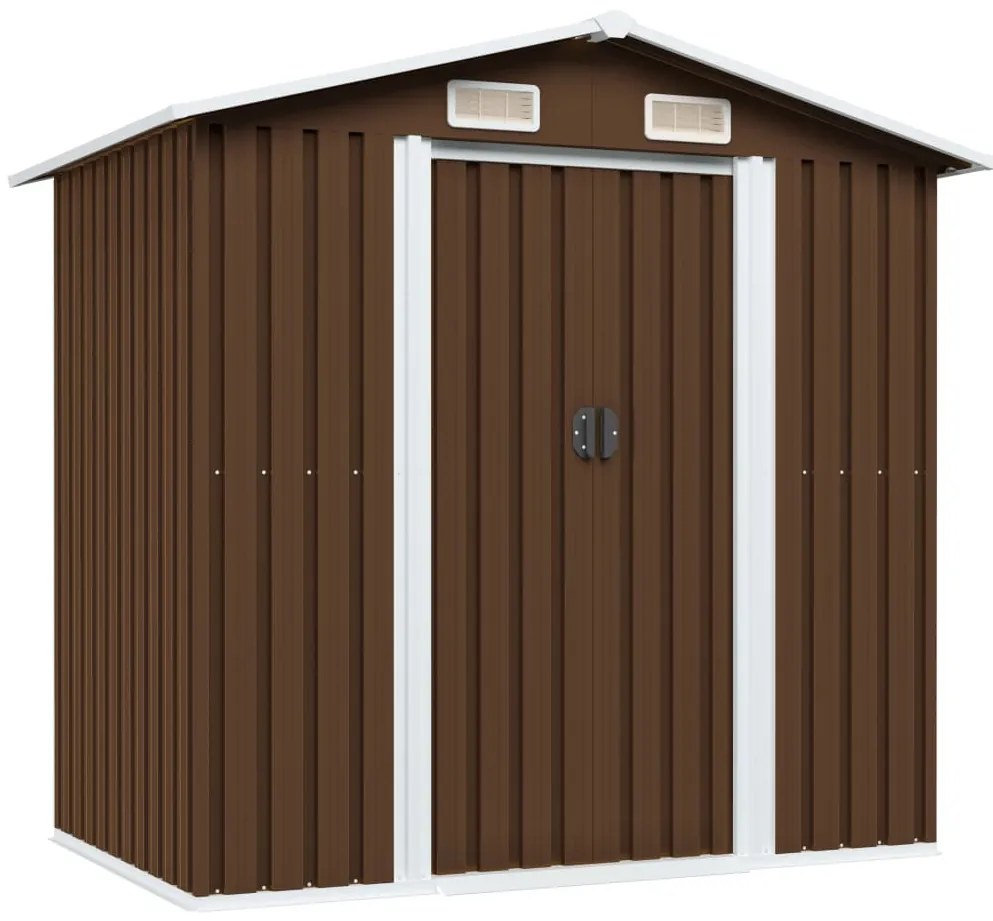 47029 vidaXL Abrigo de jardim 204x132x186 cm aço castanho