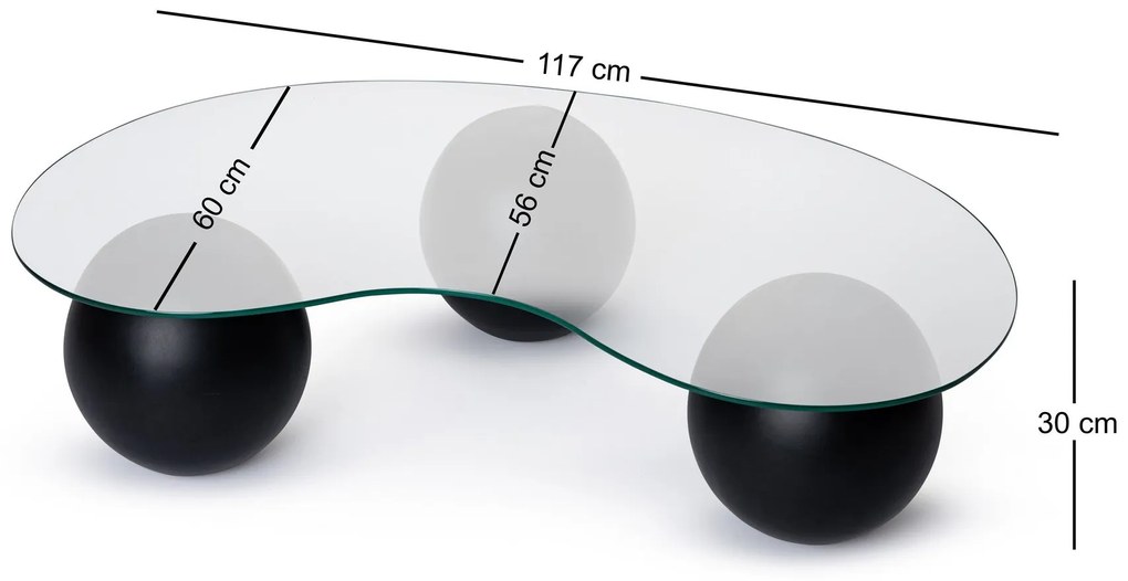 Mesa de Centro Sphere – Preto – 120 cm x 30 cm x 70 cm