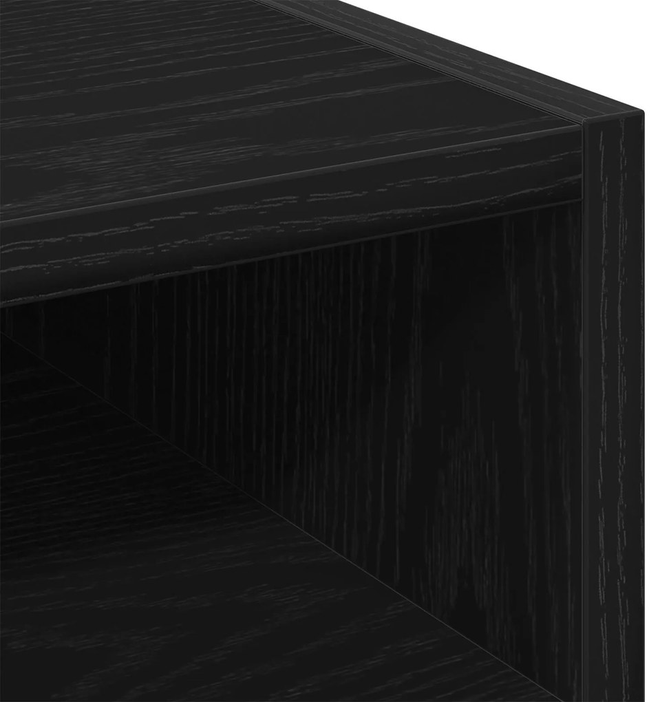 Armário Lateral vidaXL com Rodas em Madeira Pretas 33x38x60 cm em Made