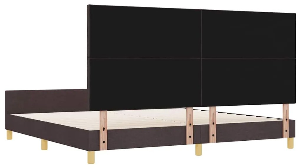 Cama vidaXL em Castanho Escuro, 200x200 cm, Tecido