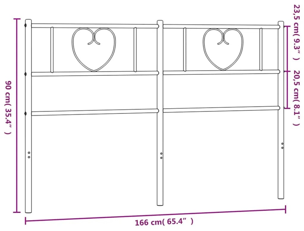 Cabeceira de cama 160 cm metal preto