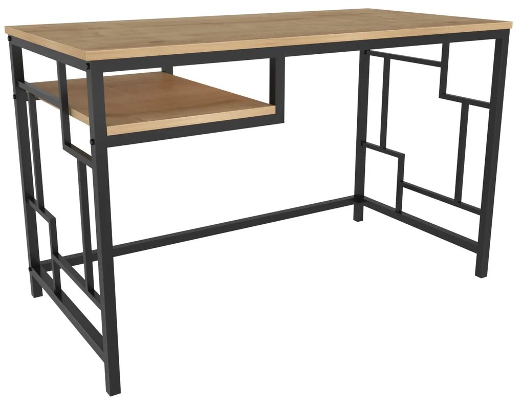 Secretária de Estudo Kennesaw – Preto Carvalho – 120x60x74,8 cm