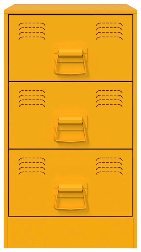 Mesa de cabeceira 34,5x39x62 cm aço amarelo mostarda