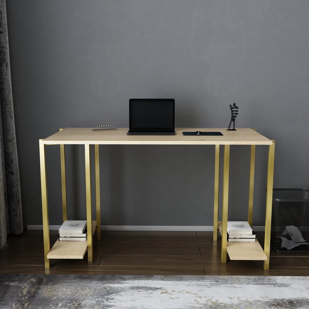 Secretária Academy – Carvalho Dourado – 125,2x60x73,8 cm