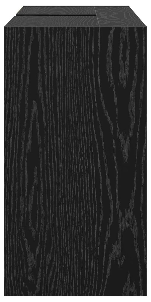 Armário de Pia Carvalho Preto 90x29x55 cm Madeira Engenharia