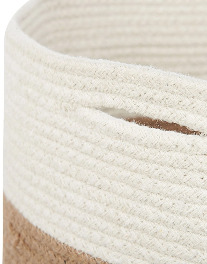 Conjunto de 2 cestos de algodão creme e branco ARDESEN Beliani