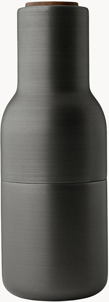 Moinhos de sal e pimenta com tampa em madeira de nogueira Bottle Grinders, conjunto de 2