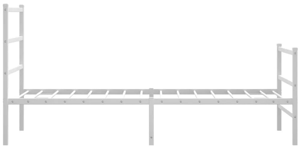 Estrutura de cama com cabeceira e pés 90x200 cm metal branco