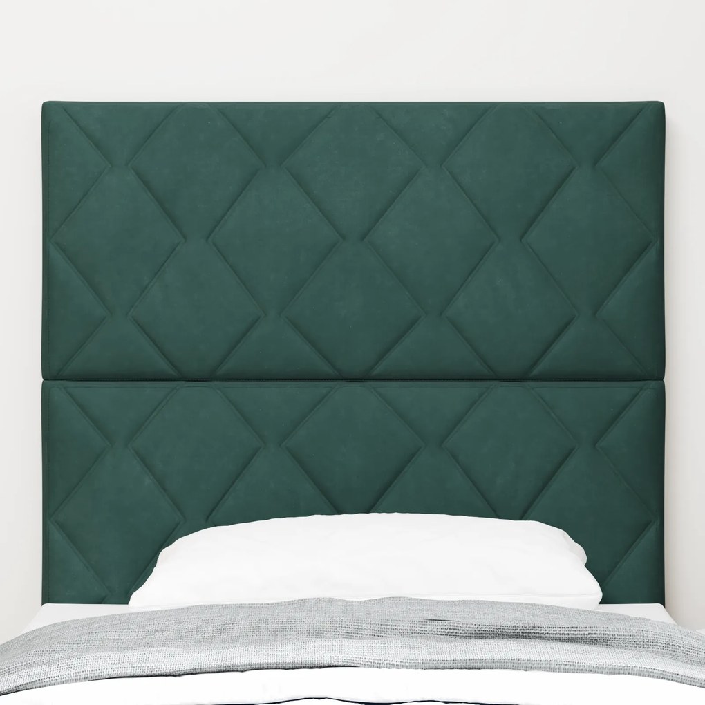Cabeceira vidaXL Design Blocos de Diamante Verde Escura 90 cm Veludo,