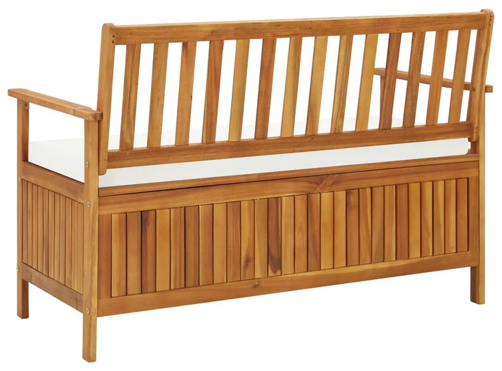 Banco armazenamento p/ jardim madeira acácia XL 120x63x84 cm