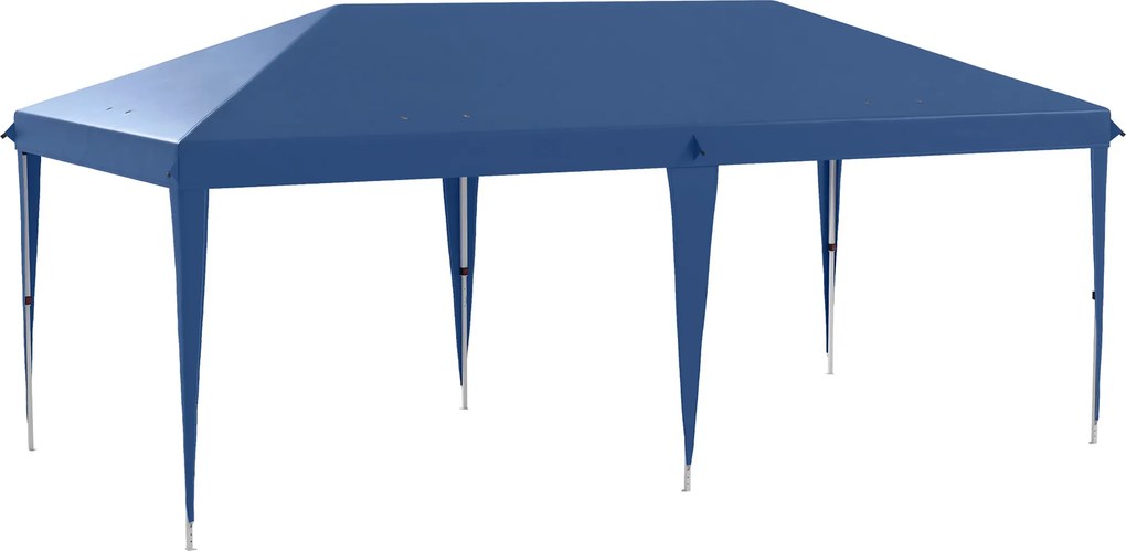 Outsunny Tenda Dobrável 6x3 m Tenda de Jardim para Festas e Eventos Portátil com Bolsa de Transporte Tecido Oxford para Exterior Anti-UV Azul | AOSOM Portugal