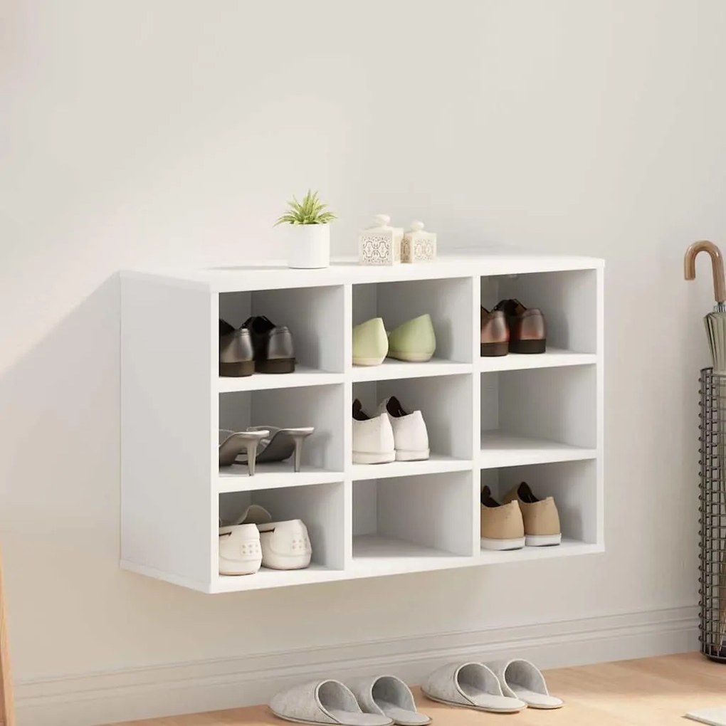 vidaXL Armário para sapatos com prateleira Branco 77.5 x 30 x 51 cm