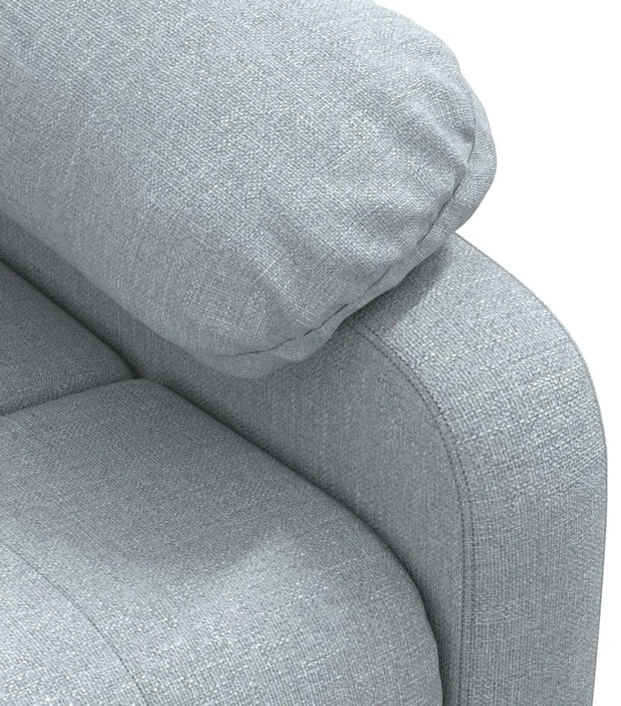 Poltrona de massagens elétrica tecido cinzento-claro