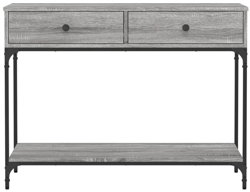 Mesa consola 100x34,5x75cm derivados de madeira cinzento sonoma