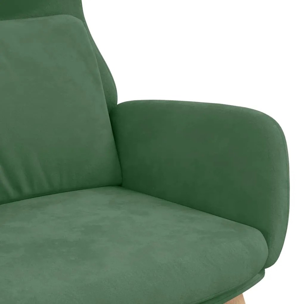 Cadeira de descanso veludo verde-claro