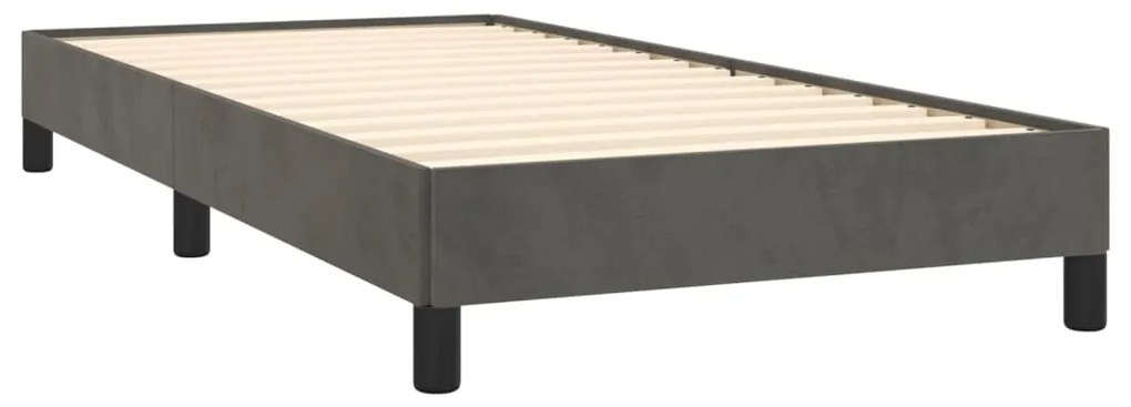 Estrutura de cama 100x200 cm veludo cinzento-escuro