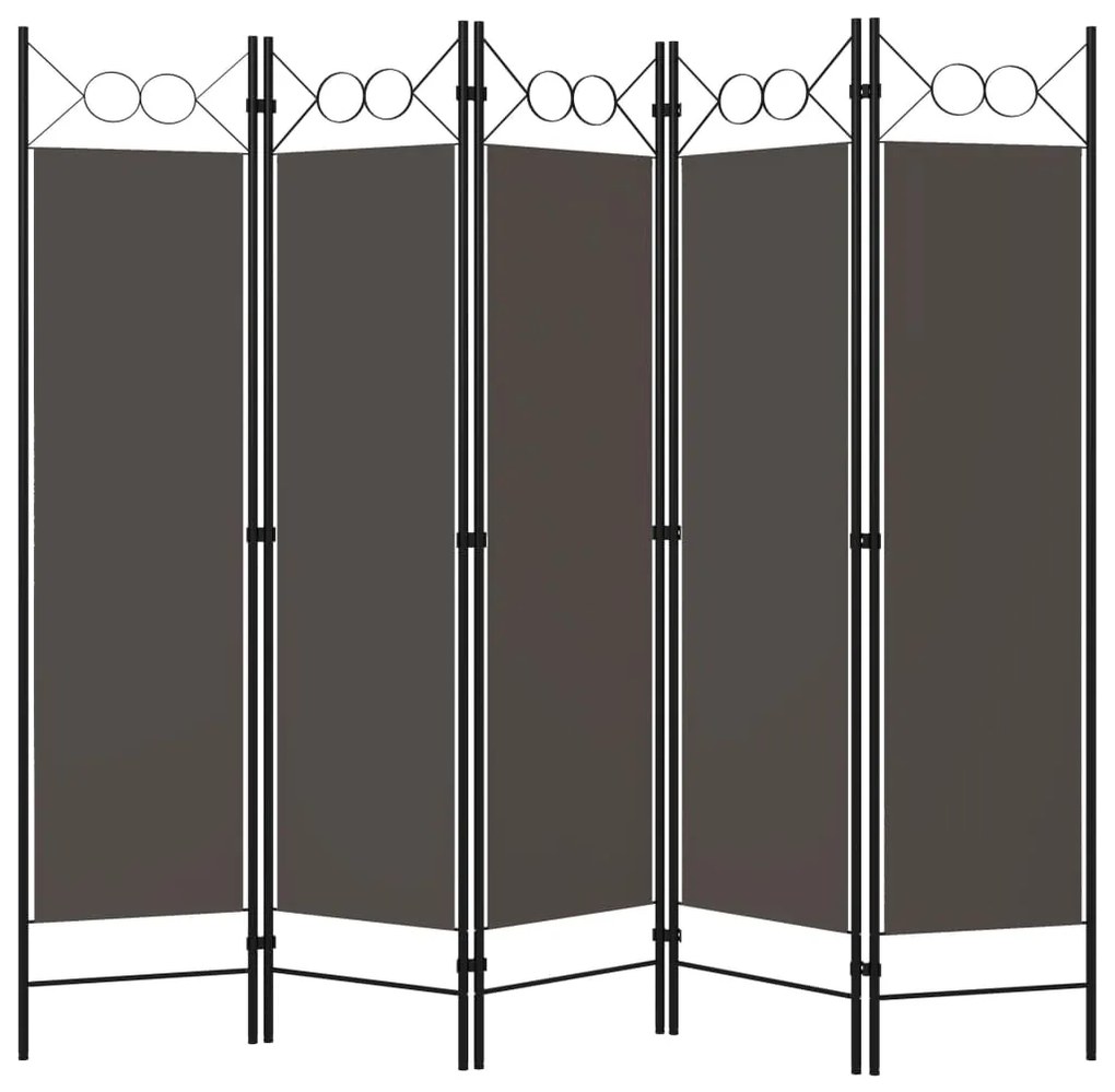 Divisória de quarto com 5 painéis 200x180 cm antracite