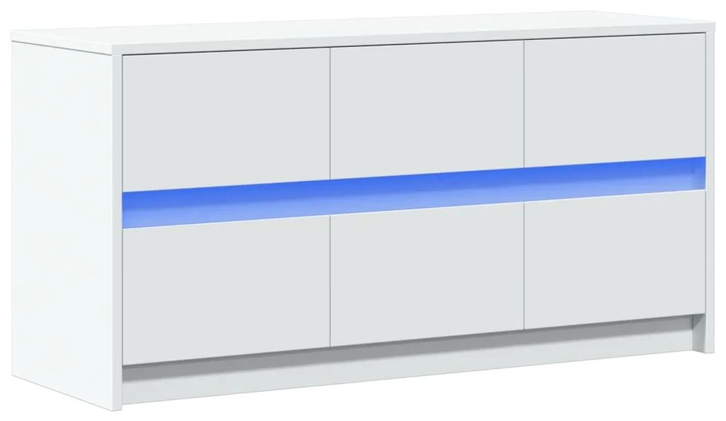 Móvel de TV com luzes LED derivados de madeira branco