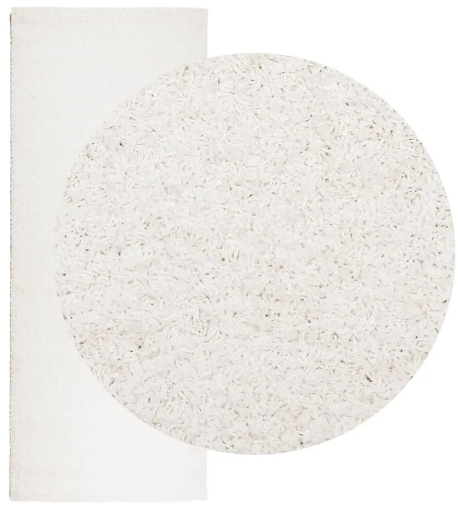 Tapete shaggy de pelo alto PAMPLONA 80x200 cm creme