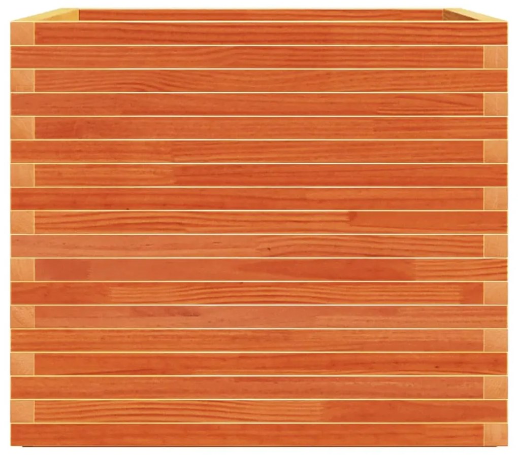Vaso/floreira de jardim 80x80x72 cm pinho maciço castanho mel