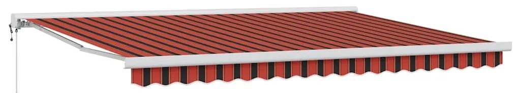 Toldo retrátil automático laranja e marrom 450x300 cm