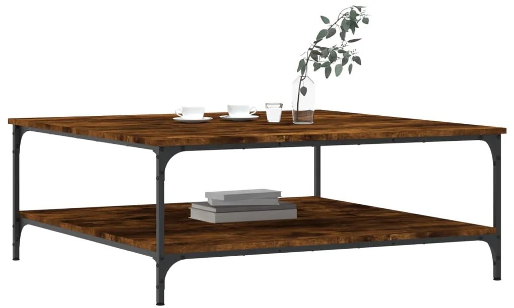 Mesa de centro 100x100x40 cm derivados madeira carvalho fumado