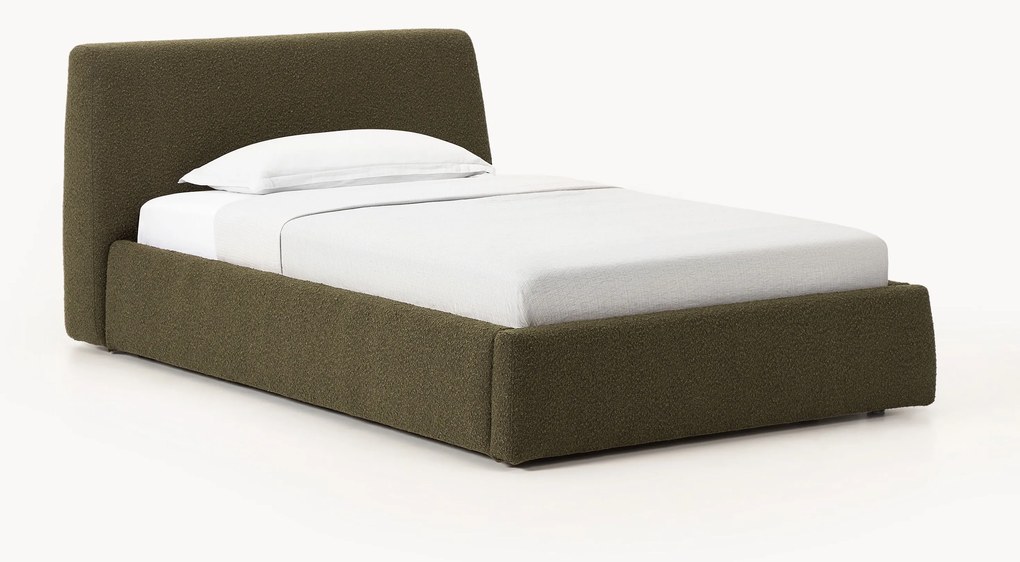 Cama de solteiro em bouclé Cloud