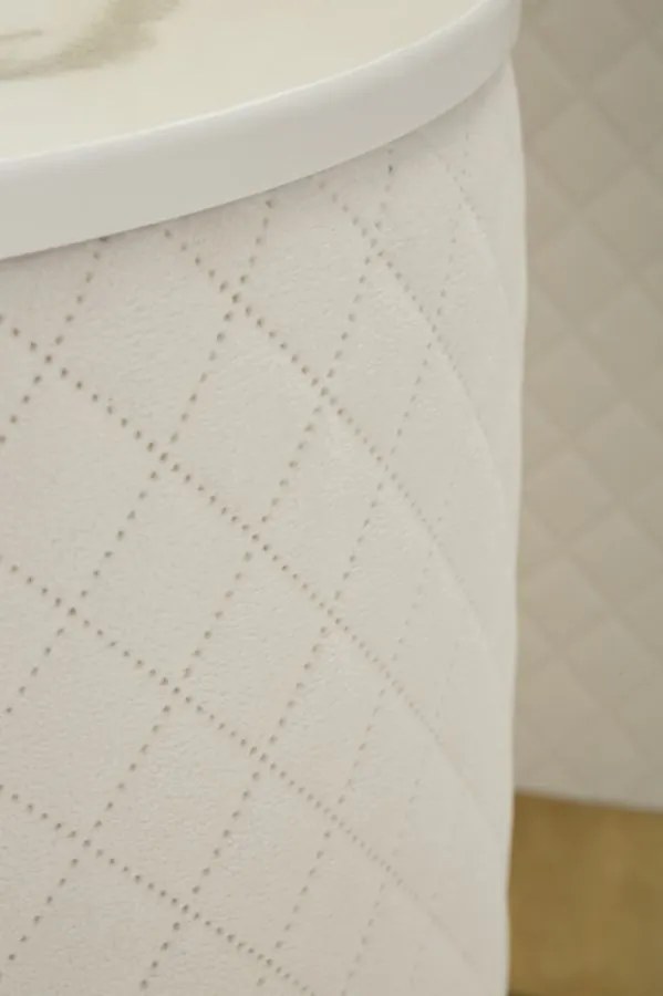 CONJUNTO DE 3 BANCOS/BÁUS COM ARMAZENAMENTO Ø 60X80-50X60-40X40 CM CREME E DOURADO