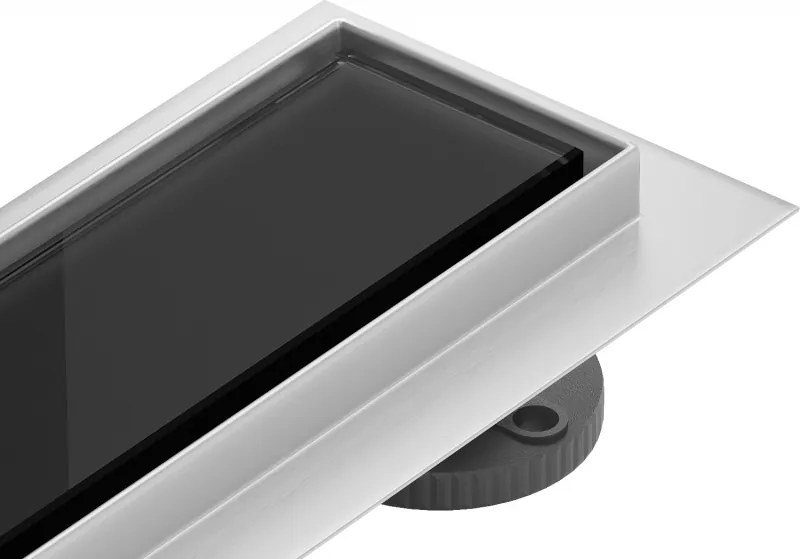 Mexen Flat 360° MGB ralo linear rotativo de 50 cm, vidro preto - 1026050-40