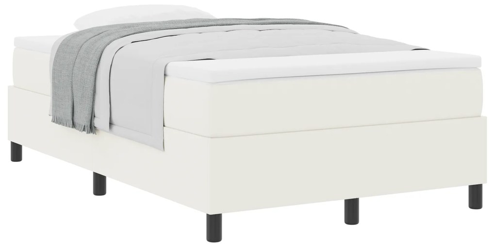 Cama Box com Colchão Creme - 120 x 200 cm, Tecido de Veludo Cotelê