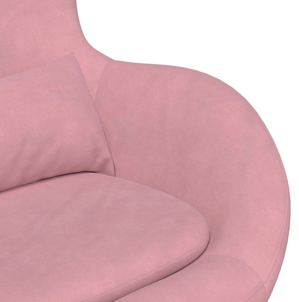 Cadeira de Ovo vidaXL em Veludo Rosa