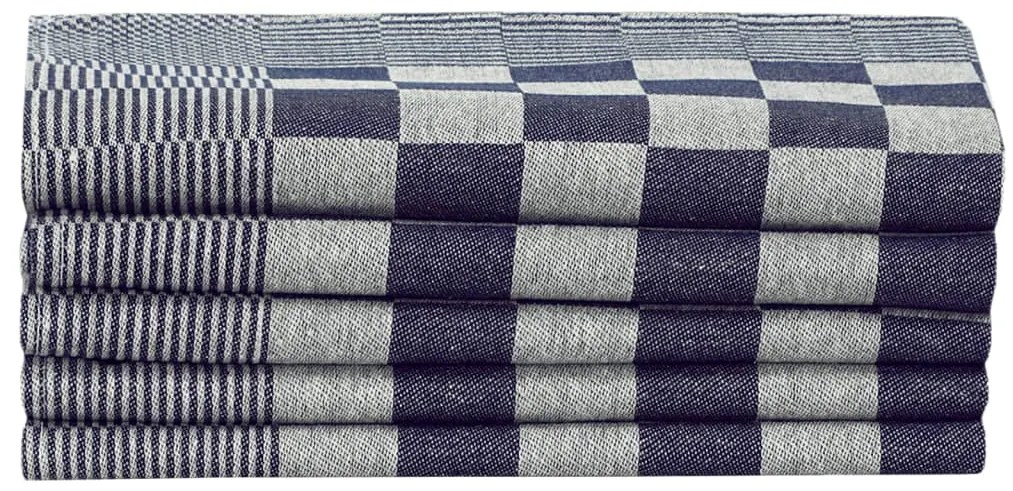 Conjunto de panos de cozinha 10 pcs algodão azul e branco