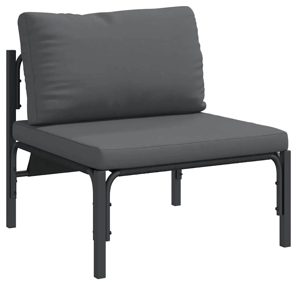 Conjunto de Sofá de Jardim 4 pcs Cinzento-escuro Aço