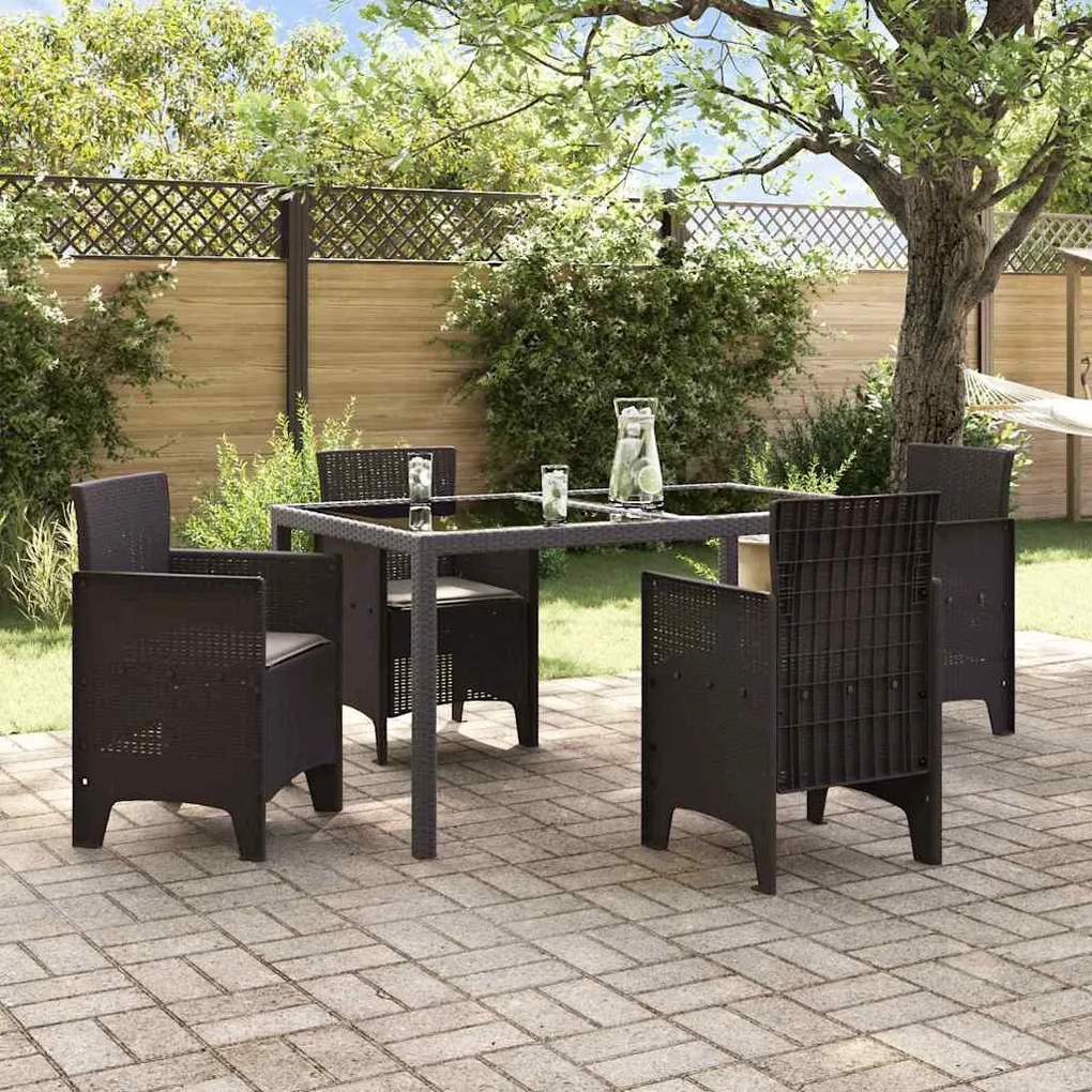 Cadeiras de Jardim com Almofadas 4 pcs Castanho Standard
