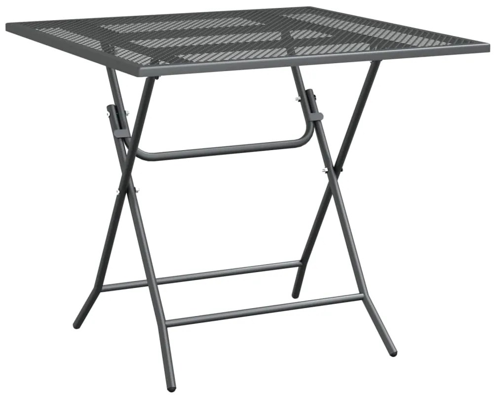 Mesa de jardim 80x80x72 cm malha metal expandido antracite