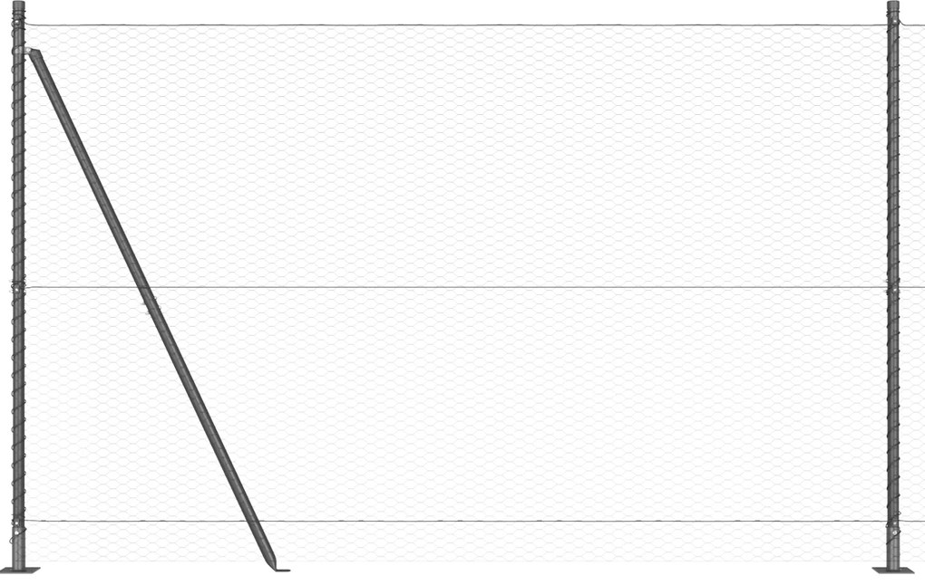 Cerca Hexagonal vidaXL Cinza 1.4x10 m Aço