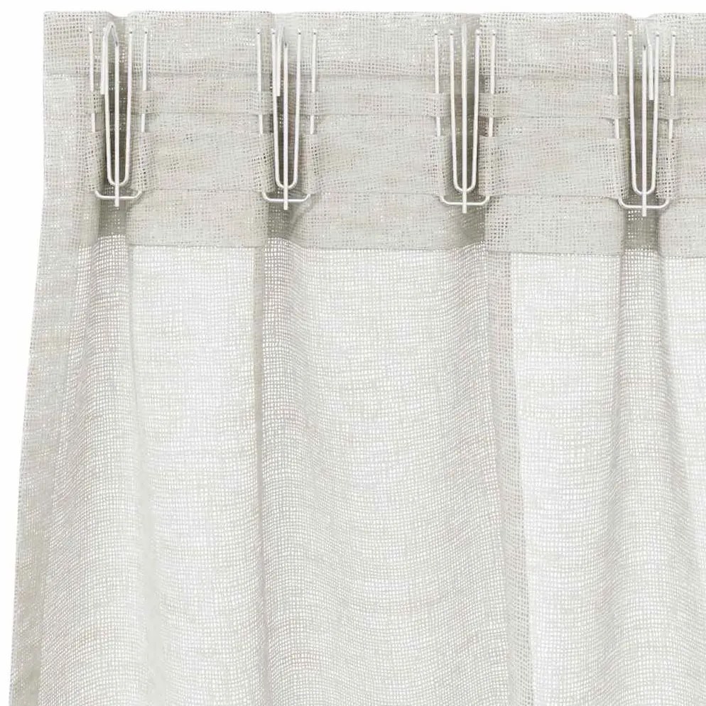 Cortinas com cortinas 2 pcs Creme 140 x 175 cm Poliéster
