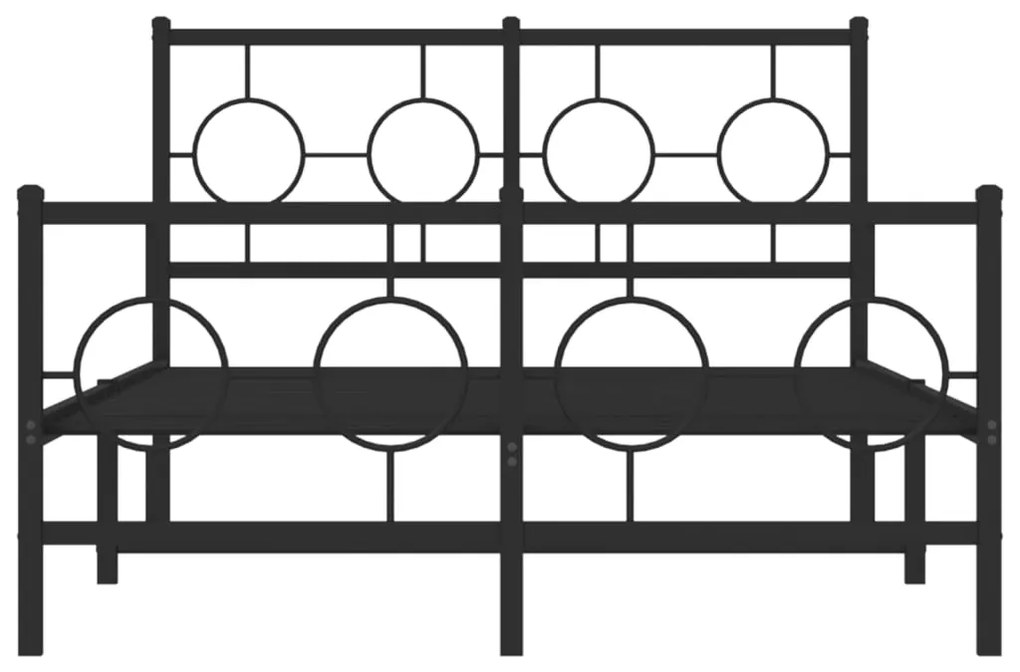 Estrutura de cama com cabeceira e pés 120x190 cm metal preto
