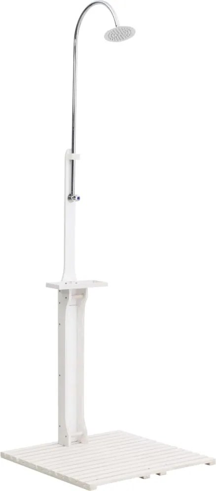 48207 vidaXL Chuveiro de jardim madeira branco
