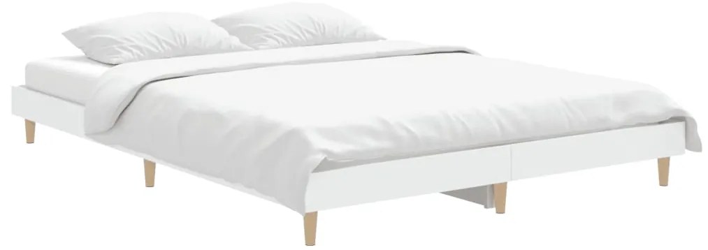Estrutura de cama 140x190 cm derivados de madeira branco