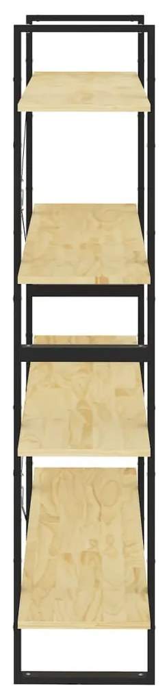 Estante com 4 prateleiras 100x30x140 cm pinho maciço castanho